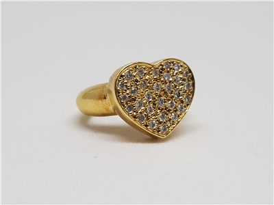 Tipo: Anillo Ring - Estilo: Corazon Love Amor - Material: Oro Amarillo - Piedras: 29 Diamantes talla Brillante
