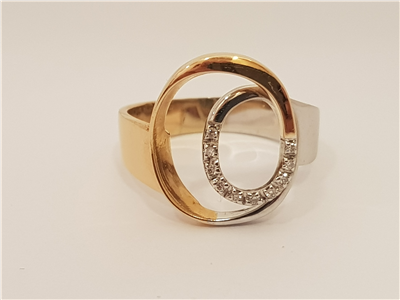 Tipo: Anillo Ring - Estilo: Fashion - Material: Oro Blanco y Oro Rosa - Piedras: Diamantes