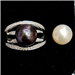 Tipo: Anillo - Estilo: Perlas Intercambiables - Material: Oro Blanco - Piedras: Perla Negra Blanca y Diamantes 