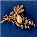 Tipo: Broche  Abejorro - Estilo: Antiguo - Material: Oro y Plata - Piedras: Diamantes Perla Rubi